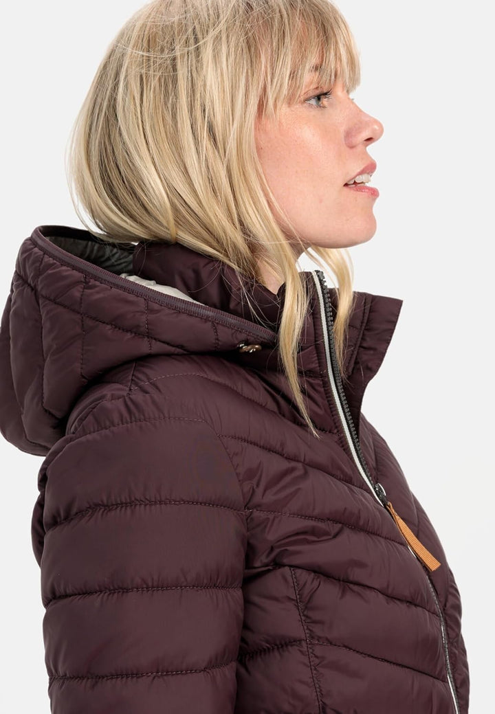 camel active Damen Steppjacke aus recyceltem Polyester 46 Pflaume, 46 Pflaume