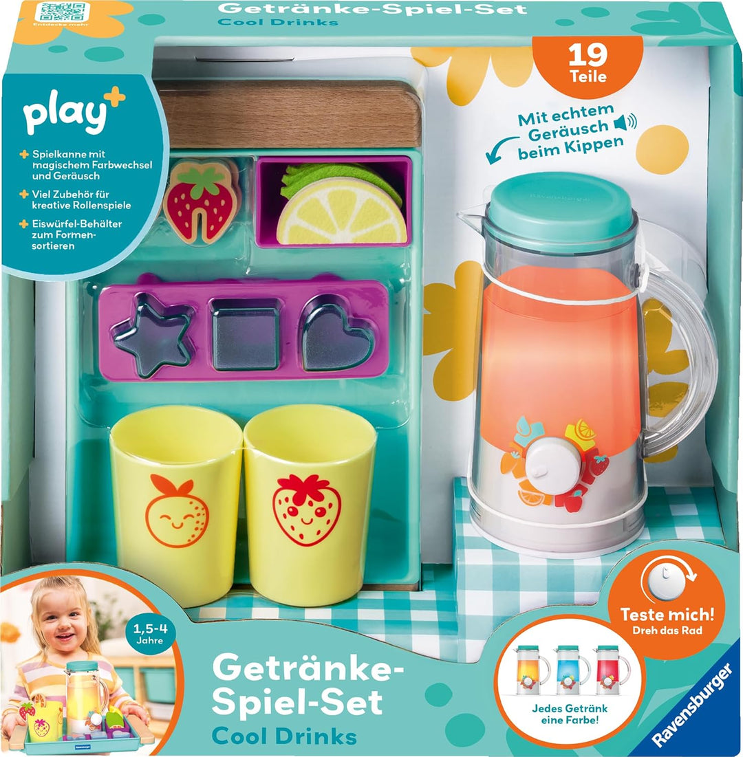 Ravensburger 12034066 Play+ Getränke-Spiel-Set: Cool Drinks, Pretend Play Set, Spielzeug ab 18 Monat