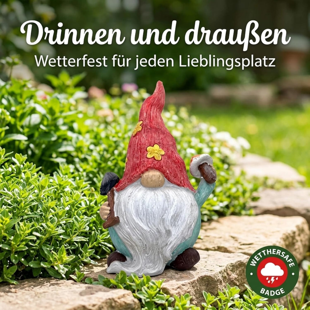 MIJOMA Gartenzwerg Gartengnom GNOME Dwarf Garten Dekoration Gartendeko Wichtel Zwerg für den Garten