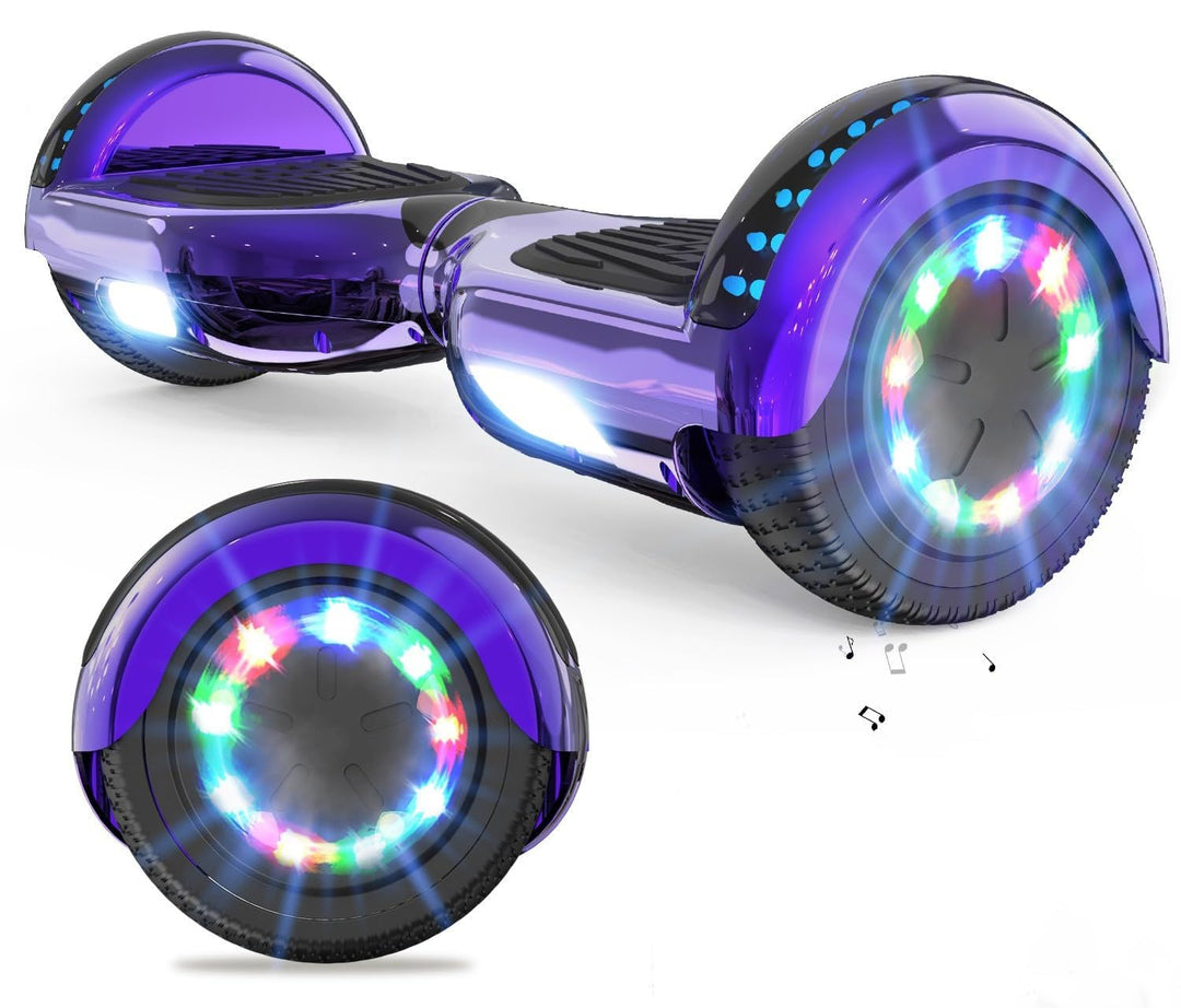 VOUUK Hoberboard 6,5-Zoll-Hoverboard mit zwei Rädern, Mit Bluetooth-Lautsprecher, Mit LED-Lichtern G