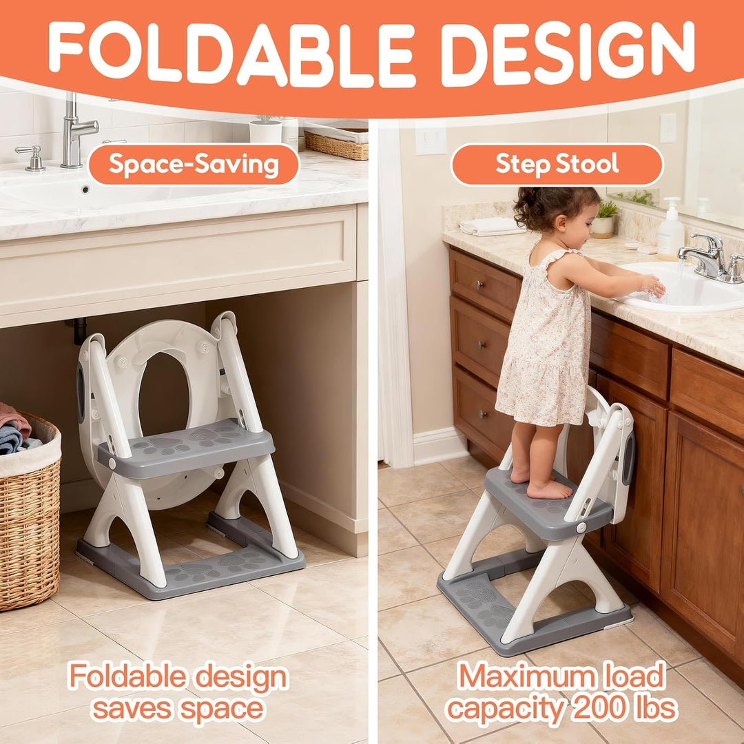 SKYROKU Toilettensitz 2 in 1 Toiletten Aufsatz für Kinder 2-7 Jahre Upgraded Stabil bis 90kg PP(BPA-