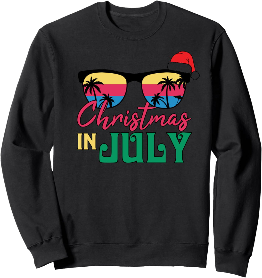 Weihnachten im Juli Weihnachtsmütze Sonnenbrille Sweatshirt