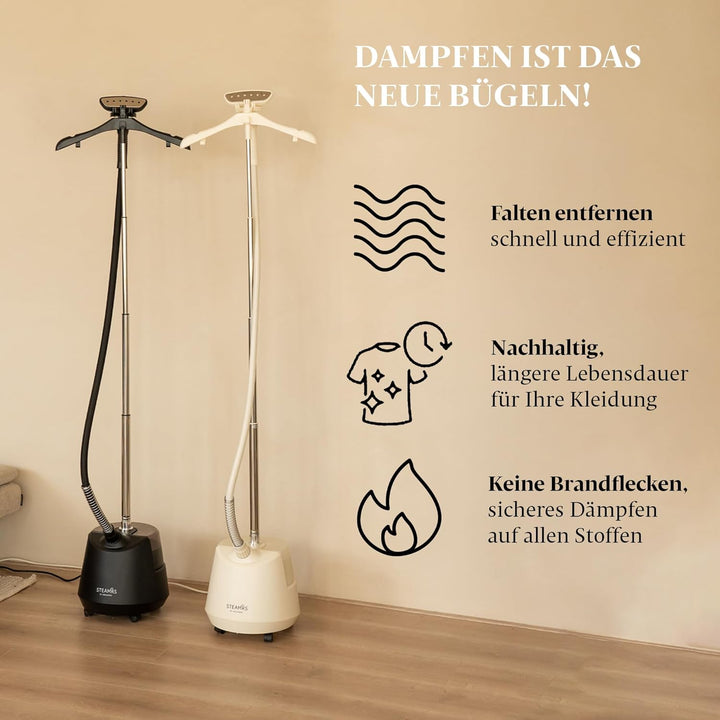 STEAMRS - Professioneller Luxus-Kleidungsdampfer - 2200W - 3L Wassertank - Sand, Sand