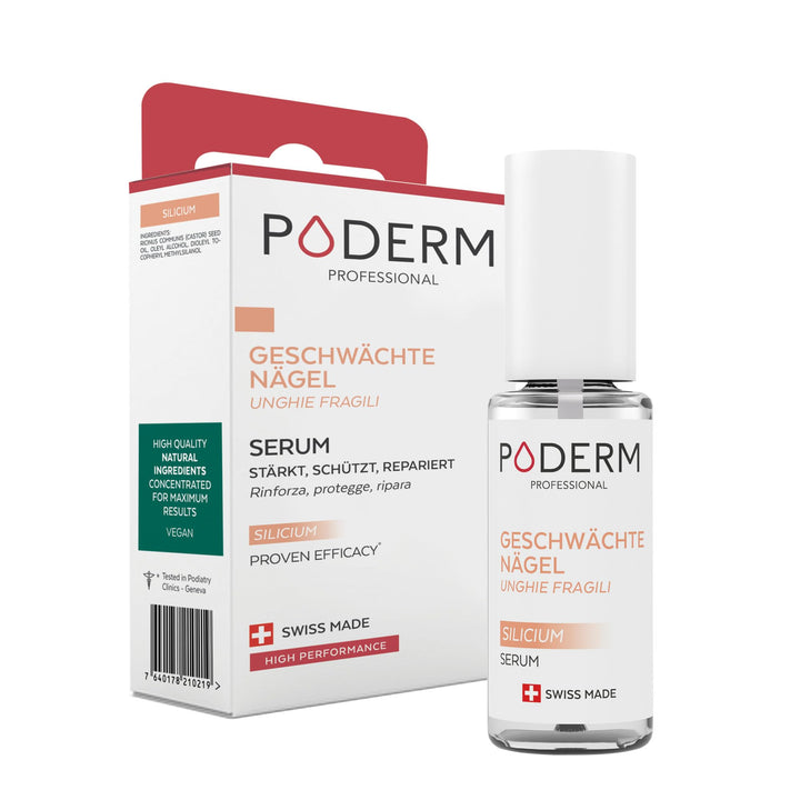 PODERM - STRAPAZIERTE NÄGEL CHEMOTHERAPIE – Serum Silicium - Beruhigt, kräftigt und repariert - Schü