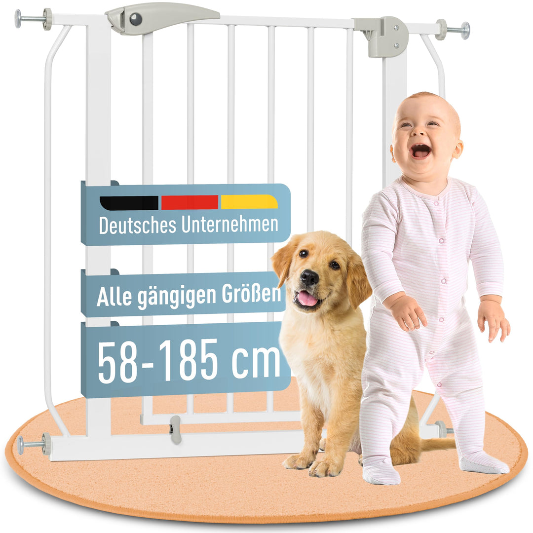 ib style® Berrin ! PREISSIEGER ! Treppengitter 58 -175cm | Türschutzgitter | Ohne Bohren | 90° Stop