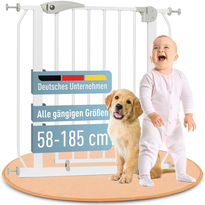 ib style® Berrin ! PREISSIEGER ! Treppengitter 58 -175cm | Türschutzgitter | Ohne Bohren | 90° Stop