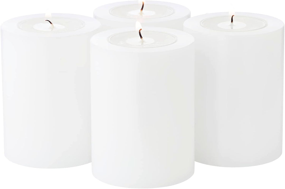 EDZARD Set 4 Dauerkerzen Cornelius (Ø 6 cm, H 8 cm) in weiss - Teelichthalter, Kerzenhalter in Kerze