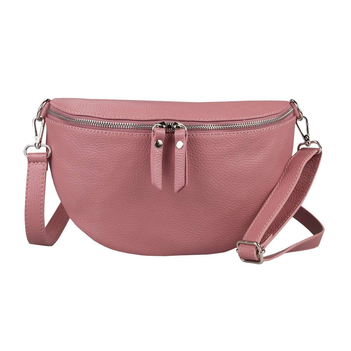 OBC Made in Italy Damen Leder Tasche Medium Handytasche Gürteltasche Crossbody Hüfttasche Bauchtasch