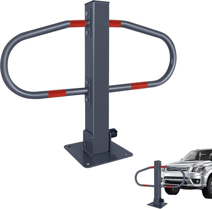Froadp 73x51cm Klappbare Parkplatzsperren Stahl Absperrpfosten Parkbügel Mobile Parkpfosten mit Schl