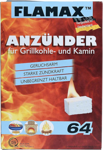 ESTEXO Kaminanzünder Grillanzünder Kohle-Anzünder 12x 64 Stück Ofenanzünder BBQ Anzündwürfel