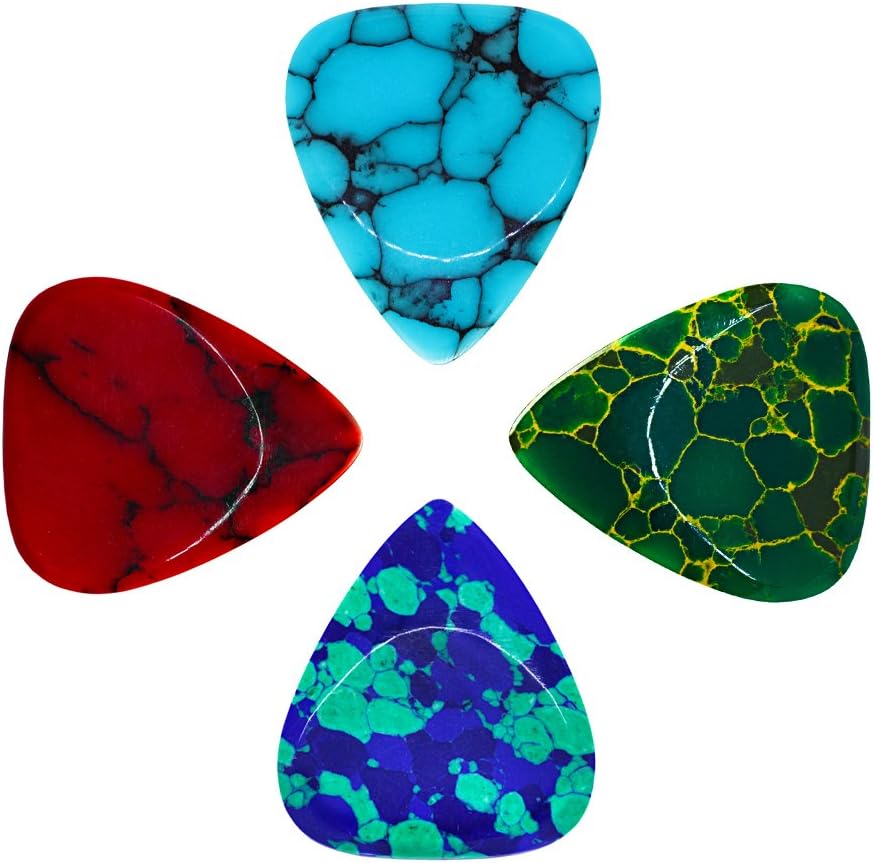 Stone Tones Plektren, 4er-Pack mit 4 verschiedenen Designs