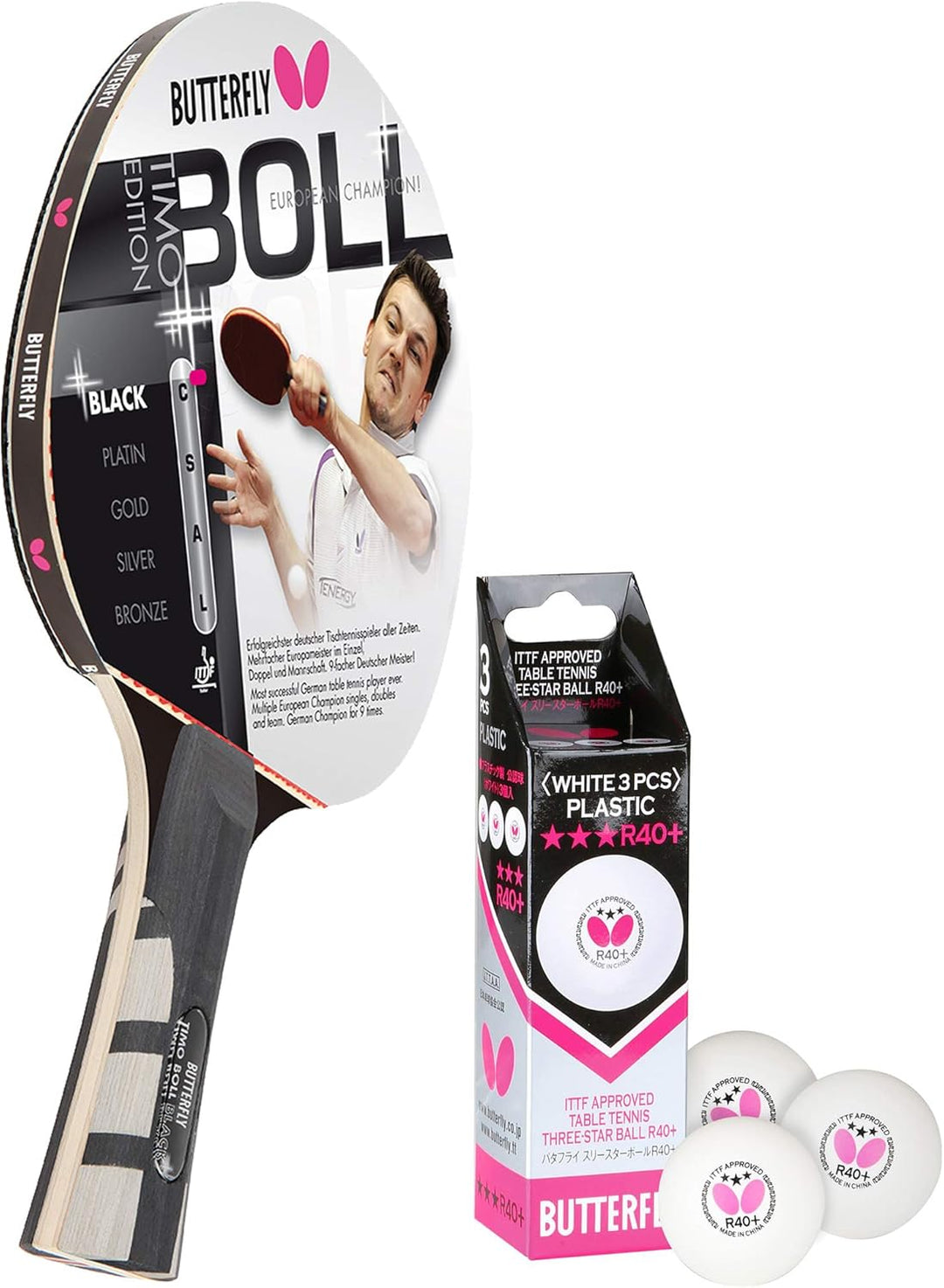 Butterfly® Timo Boll Black 85030 Tischtennisschläger | Tischtennis Racket Bat Profi Wettkampfschläge