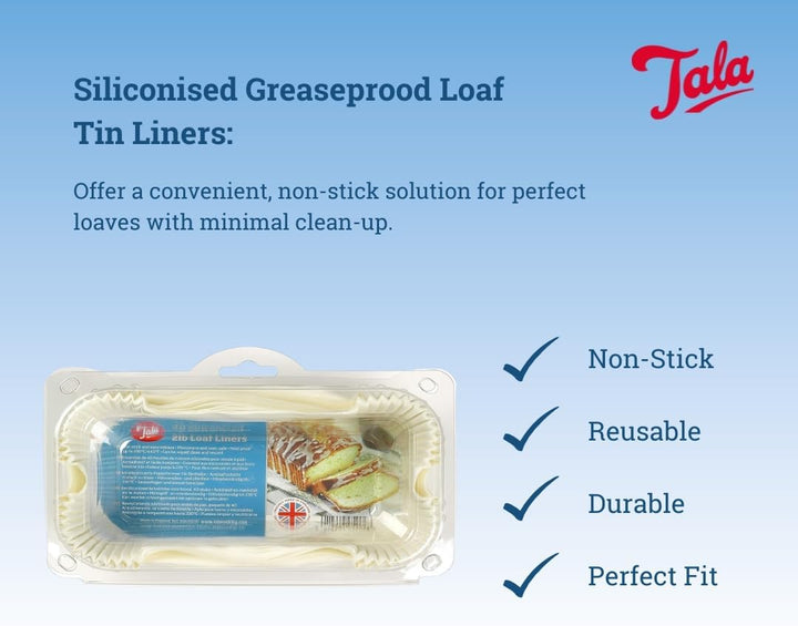 Tala Antihaftbeschichtete Papier-Backformen 2 lb, Fettresistentes Backpapier, Ideal für Brot, Gebäck