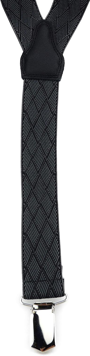 TigerTie Unisex Hosenträger in Y-Form mit 3 extra starken Clips - Farbe in kariert - hochwertige Ver
