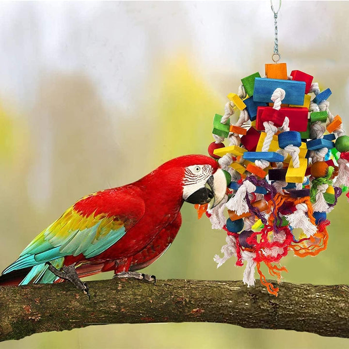 MQUPIN Grosses Papagei Spielzeug Vogelspielzeug,Stark Kauendes Spielzeug Für Papagei100% Natürliche