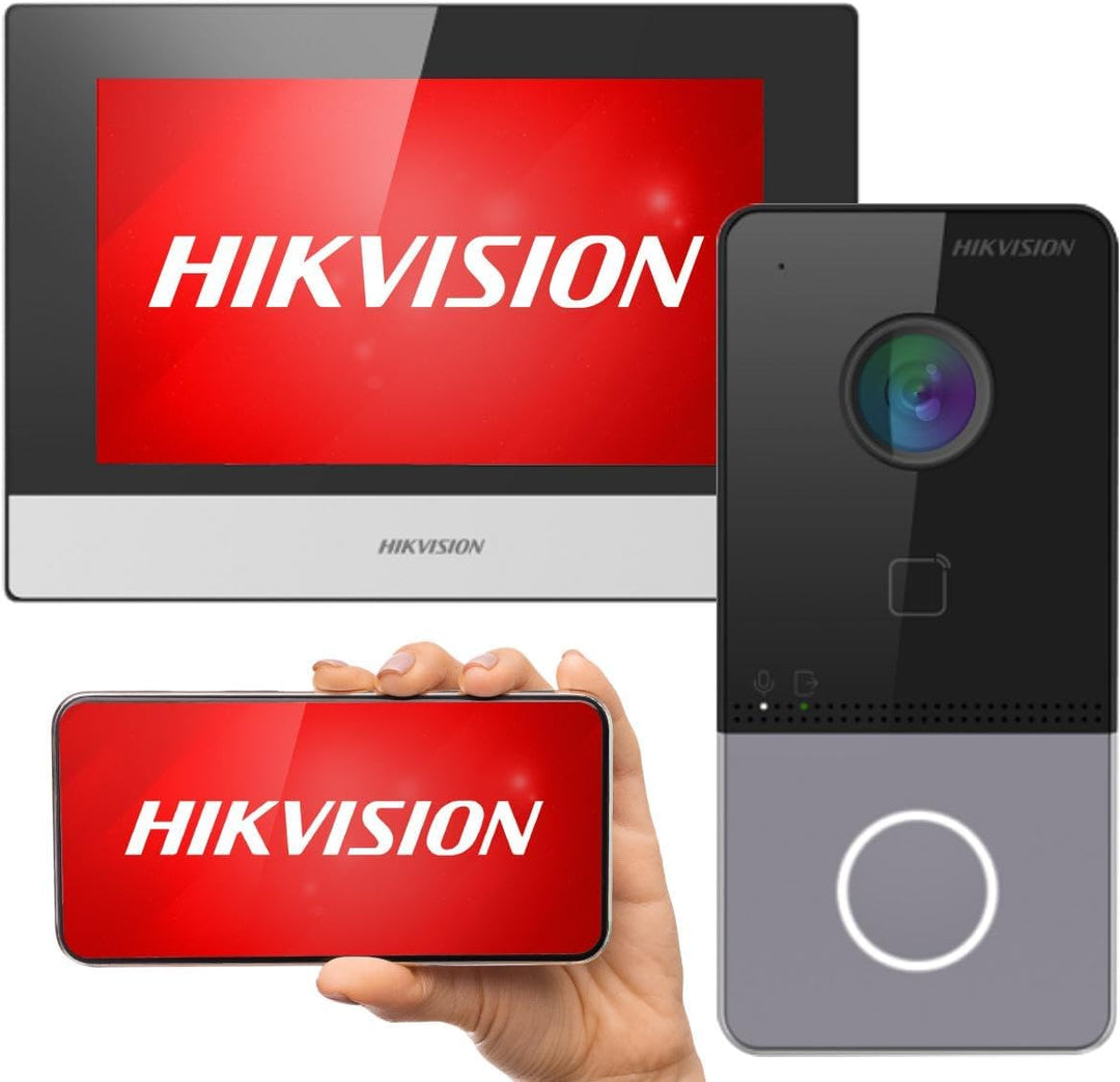 Hikvision IP-Video-Türsprechanlage Kit für Villa oder Haus. nur eine Ruftaste. DS-KIS603-P(C)/Europe