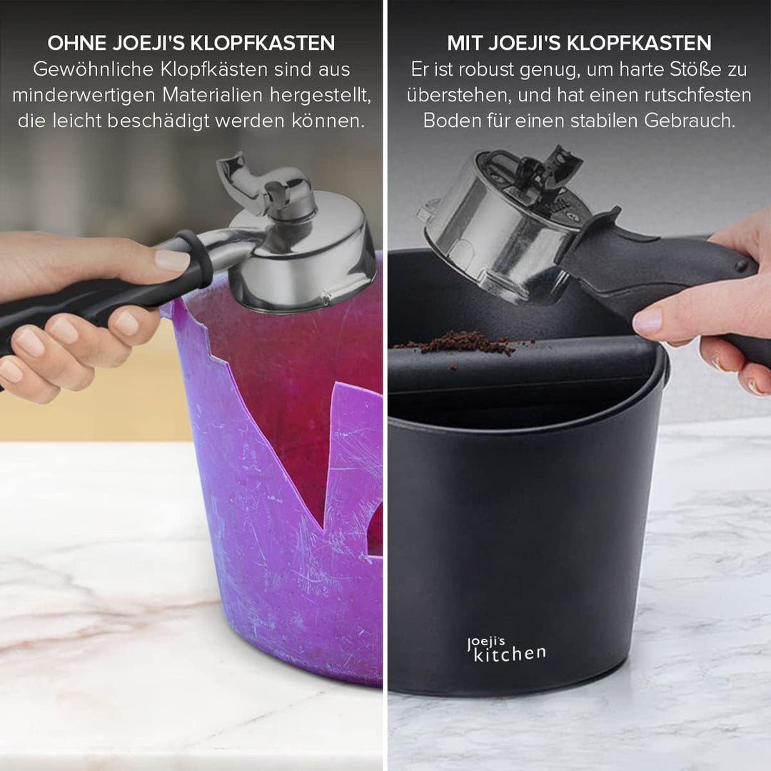 Joeji's Kitchen Abklopfbehälter Klopfbox für Siebträger Zubehör Maschinen Espresso - Knock Box Absch
