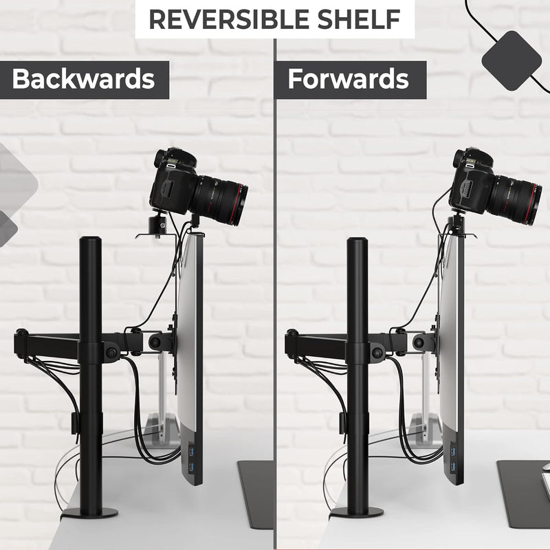 HumanCentric DSLR Monitor Mount - Monitor Shelf for Desk Camera Mount, Light Webcam and Microphone C