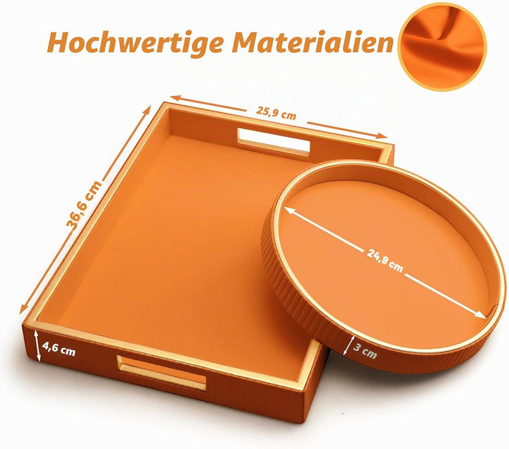 SANZIE Ledertablett, Schreibtisch-Aufbewahrung, Organizer, Premium-Serviertablett, dekoratives Table