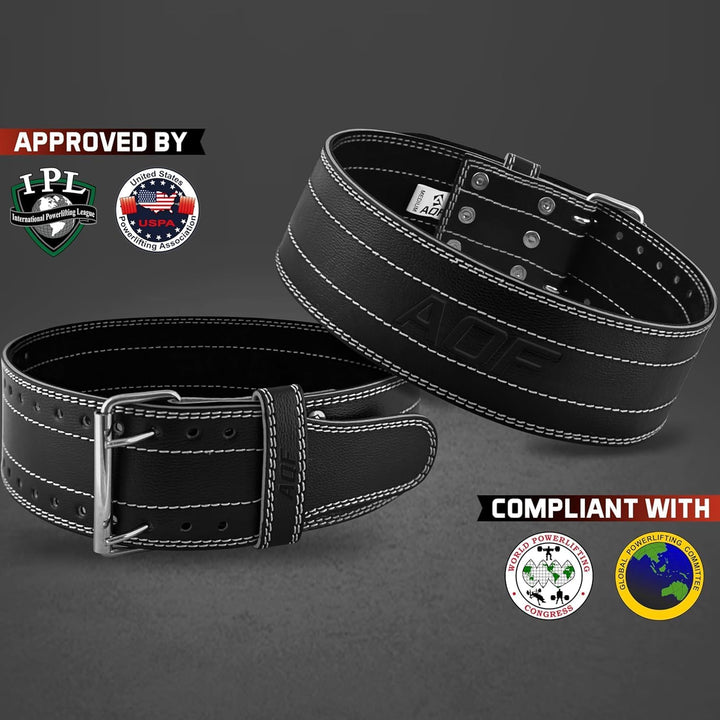 AQF Gewichthebergürtel Herren - 6mm 100% Echtem Leder Trainingsgürtel - Rückenstützgürtel Gym Liftin