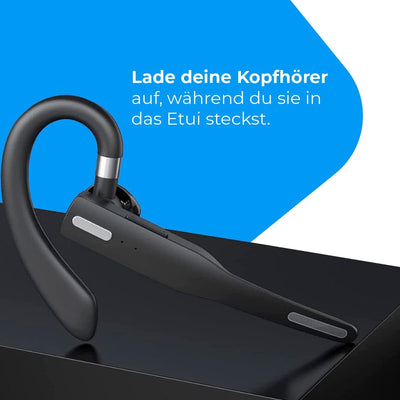 NK Wireless Bluetooth Headset 5.0 + 450 mAh Ladekoffer - Freisprech-Headset, Mikrofon, Clear Voice P