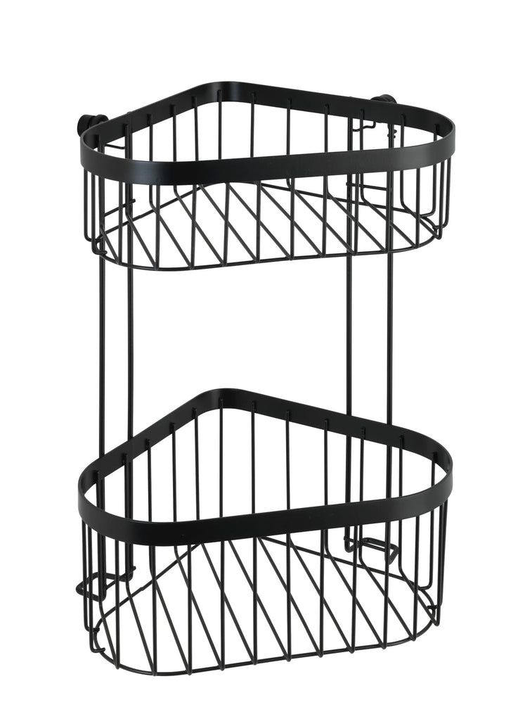 WENKO Eckregal 2 Etagen Classic Plus Black - Eckregal, Eckwandablage mit hochwertigem Rostschutz, St