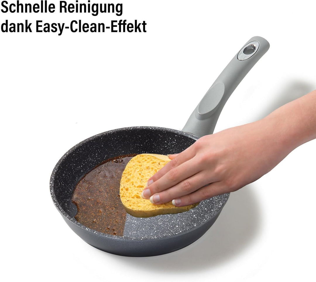 STONELINE Gourmundo Bratpfanne, 18 cm, antihaftbeschichtete Pfanne mit echten Steinpartikeln, alle H