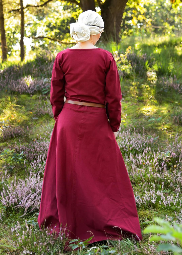 Battle-Merchant Mittelalter Kleid Afra Damen | Langarm Wikinger Kostüm bodenlang | LARP Gewandung au