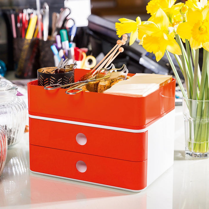 HAN Schubladenbox Allison SMART-BOX mit 2 Schubladen und Trennwand, Kabelführung, stapelbar, Utensil