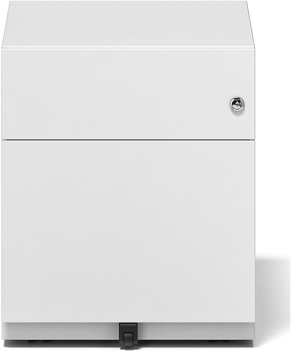 BISLEY Rollcontainer Note mit Griffleiste, 1 Universalschublade, 1 HR-Schublade, Metall, 696 Verkehr