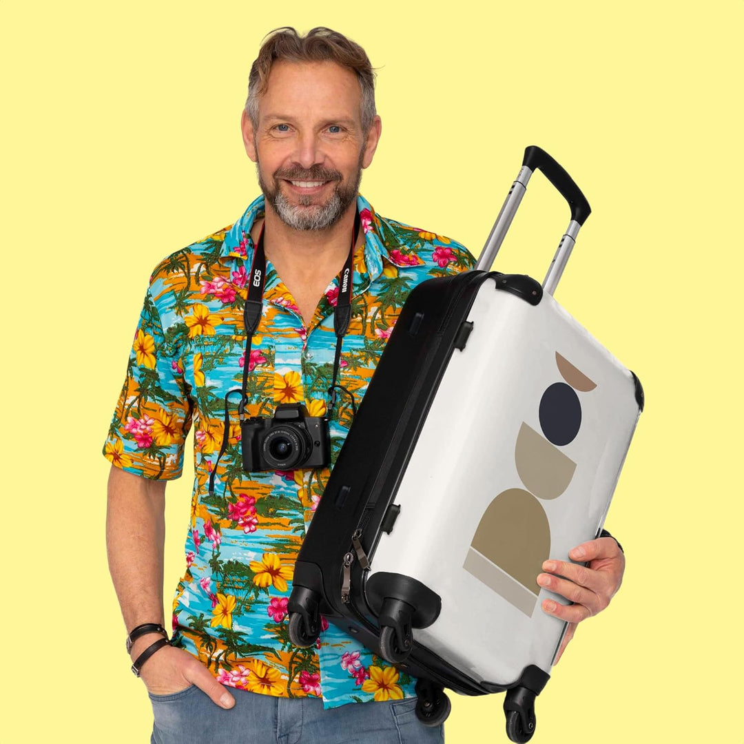 Koffer gross Trolley Rollkoffer Reisekoffer mit 4 Rollen Fotokoffer - Formen - Pastell - Abstrakt -