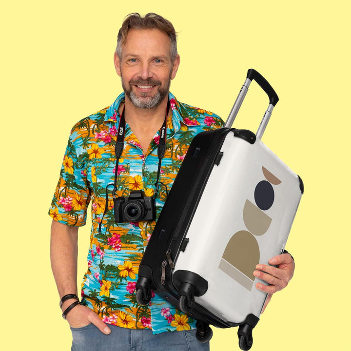 Koffer gross Trolley Rollkoffer Reisekoffer mit 4 Rollen Fotokoffer - Formen - Pastell - Abstrakt -