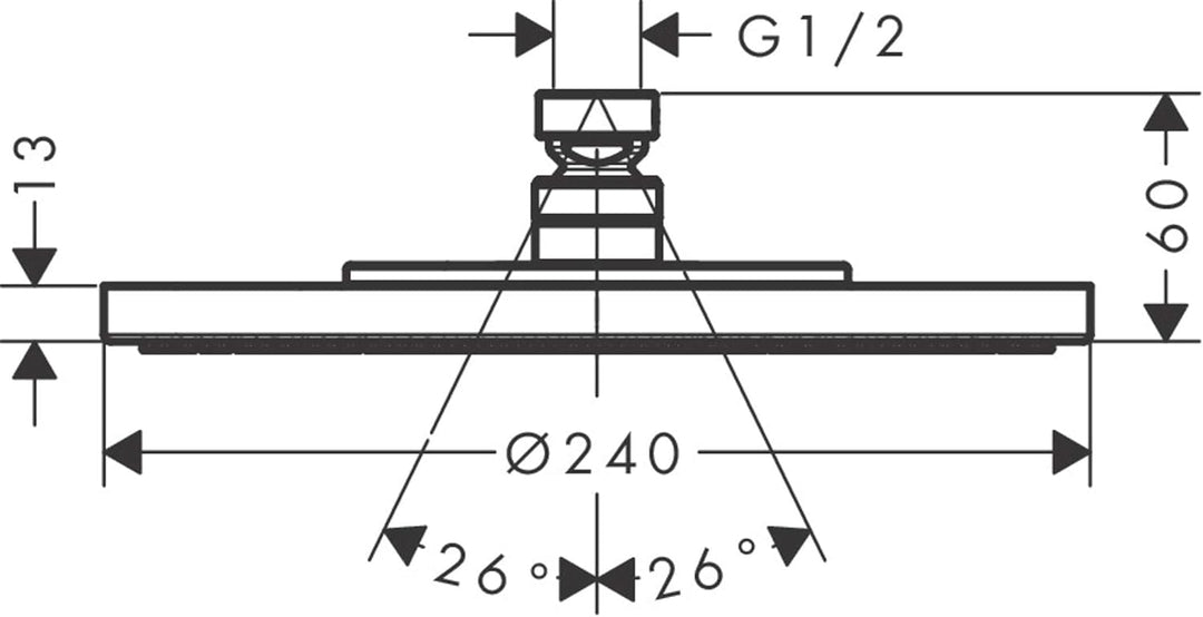 AXOR Starck Duschkopf/Kopfbrause 240 mm, Chrom, 240 mm
