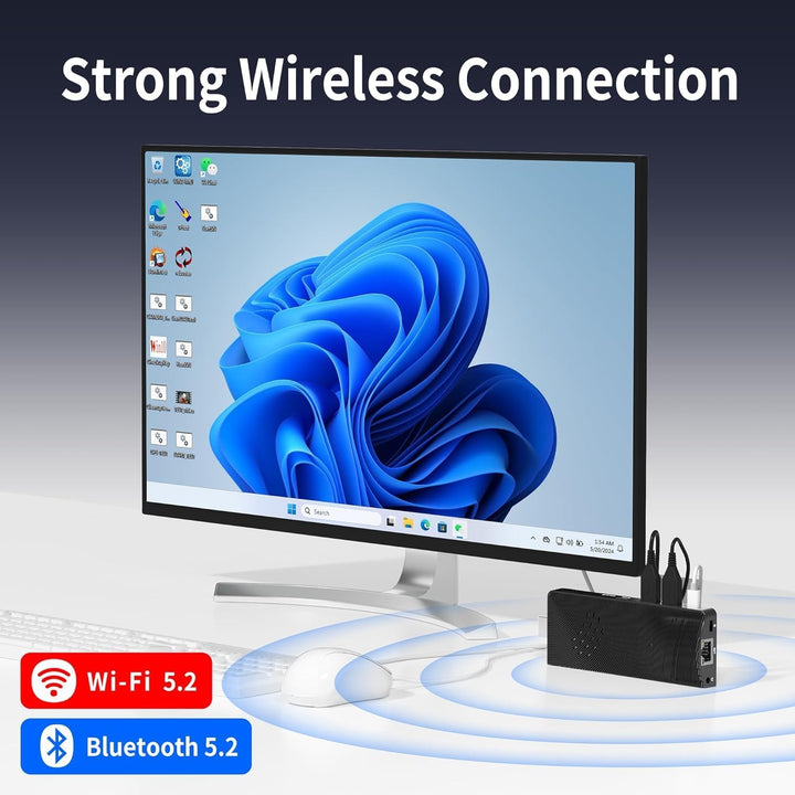 HEIGAOLAPC Mini PC Stick,Win 11 8GB RAM 128GB eMMC Celeron J4115 2.7 GHz, USB-C Fanless Desktop PC,