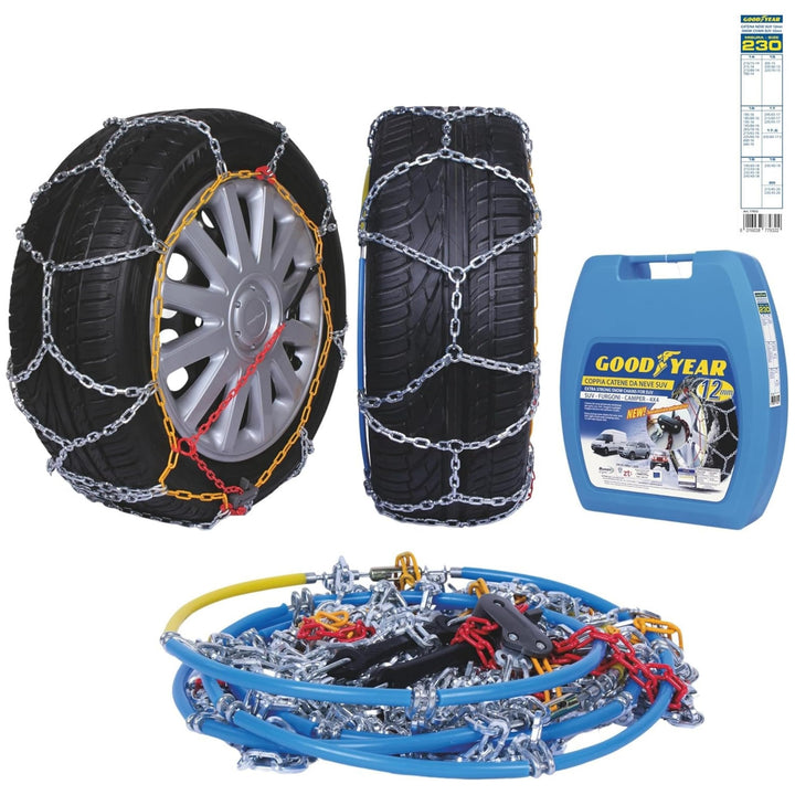 Goodyear 77932 Schneeketten 12 mm für SUV, Lieferwagen und Wohnmobil mit Selbstspannsystem, Grösse 2