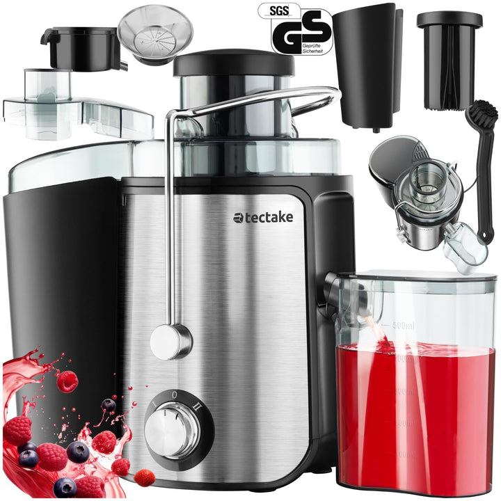 tectake® Entsafter Gemüse und Obst, Saftpresse elektrisch, Edelstahl Küchengeräte, Juicer Machine fü