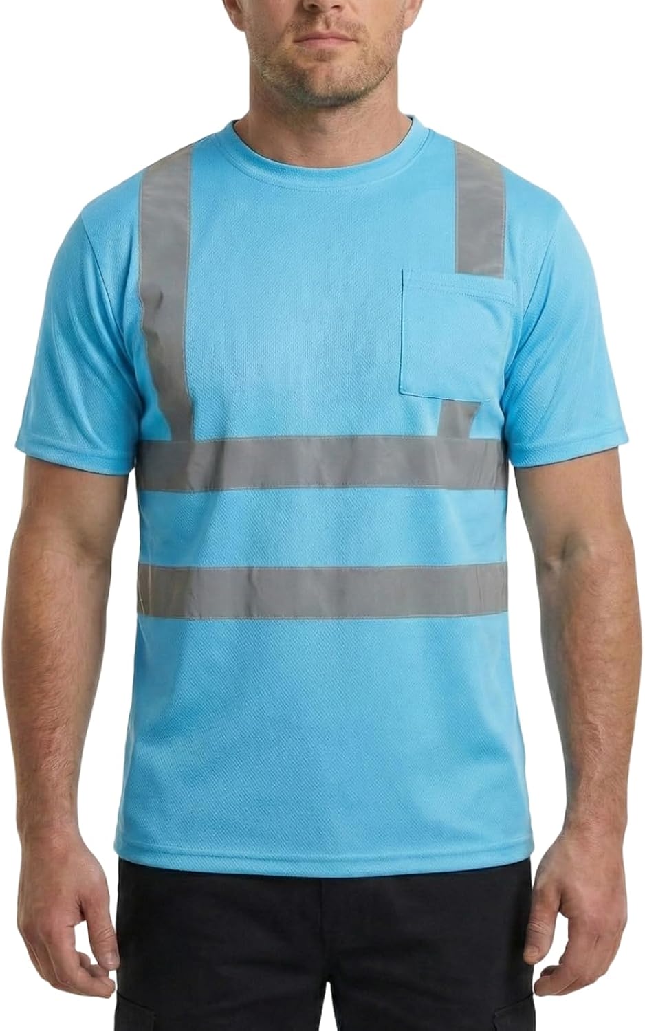 HYCOPROT Warnschutz T-Shirt Warnweste Reflektierend Warnweste Atmungsaktiv Leicht Kurzarmshirt Kurza