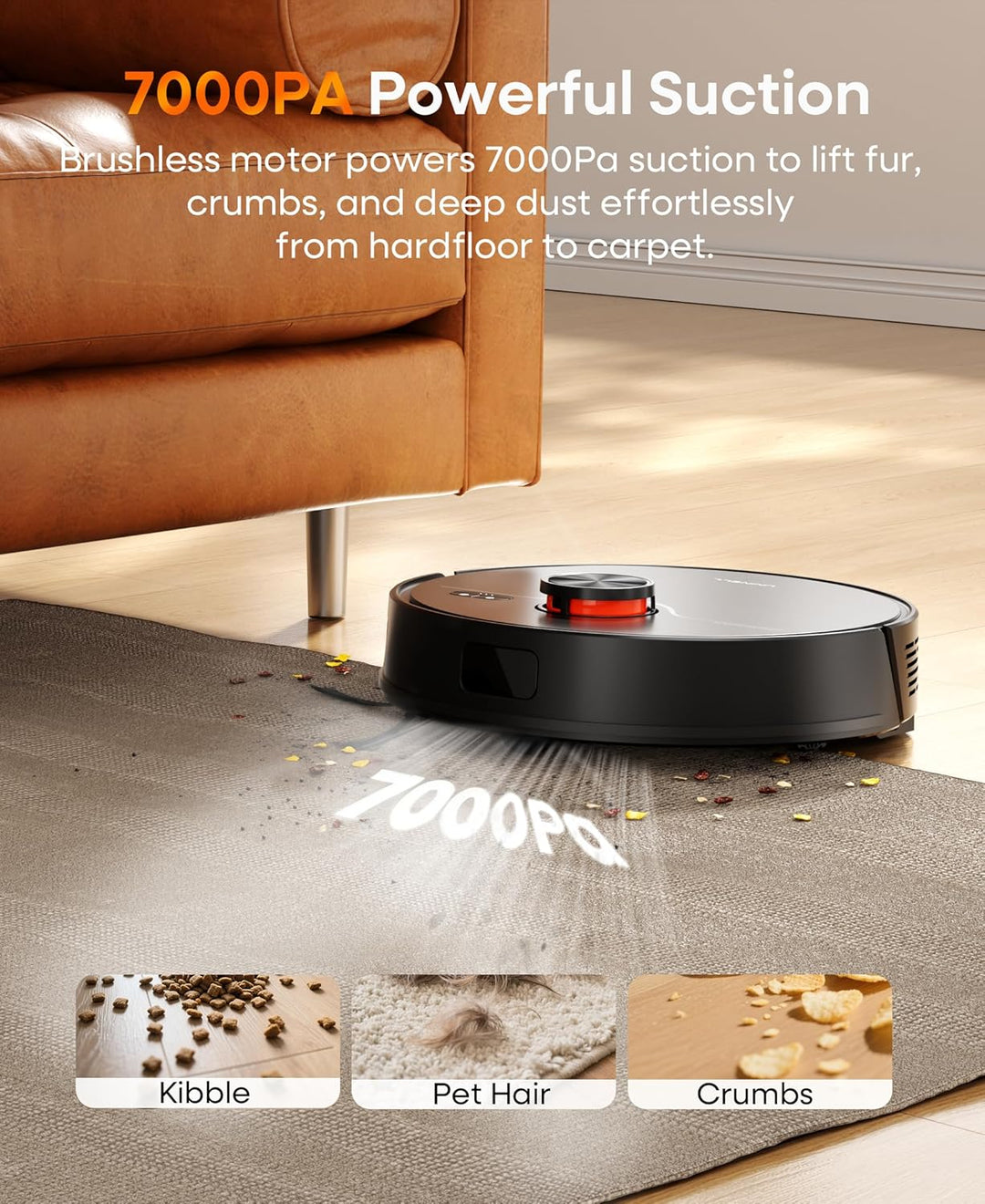 uninell Staubsauger Roboter mit Wischfunktion 5000Pa, Saugroboter mit wischfunktion mit Absaugstatio