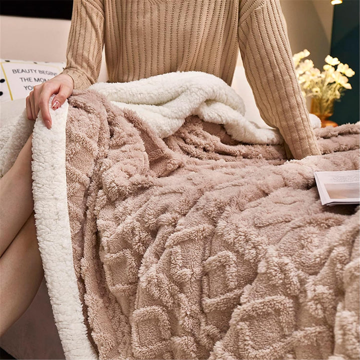 Hayisugal Flauschige Sherpa Kuscheldecke - hochwertige Schafdecke, super weiche Fleecedecke als Sofa