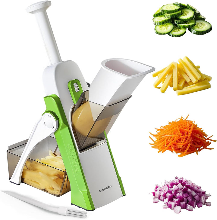 SupMakin Gemüseschneider, Once for All Verstellbar Gemüsehobel Genius Mandoline Vegetable Slicer Kar