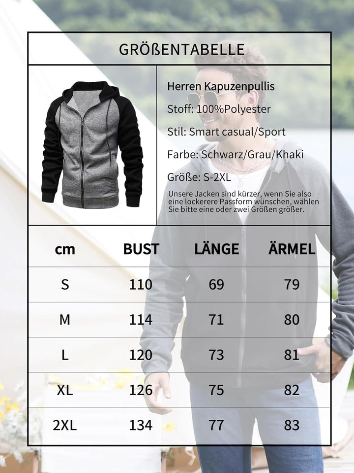 Sweatjacke Herren Zipper Hoodie Kapuzenjacke Herren Sweatjacke Mit Kapuze Sweatshirt Jacke Reissvers