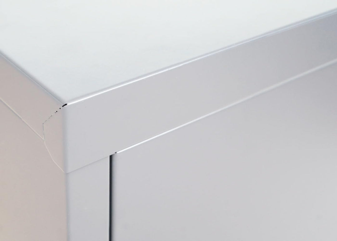Aktenschrank HWC-O50, Büroschrank Stahlschrank mit Rollen, 2 Türen abschliessbar, Stahl 98x80x40cm -