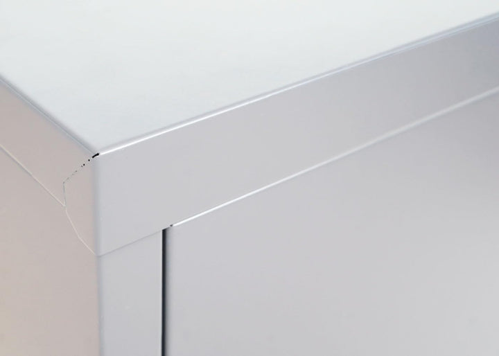 Aktenschrank HWC-O50, Büroschrank Stahlschrank mit Rollen, 2 Türen abschliessbar, Stahl 98x80x40cm -