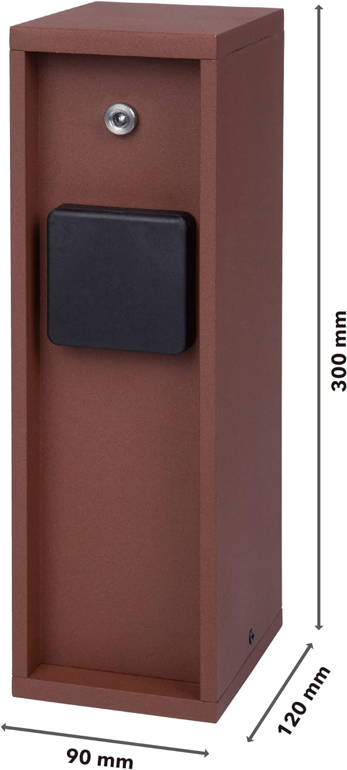 Bold 19417 Pado Aussen-Steckdose-Garten Steckdosen-Säule 3-Fach Stecker in Rost Design (Lichtsensor