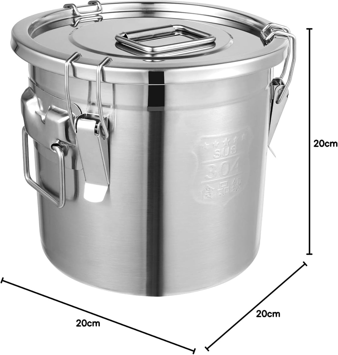 Luftdichte Reiskübel 304 Edelstahl Kanister Lebensmittel Lagerung Container Milcheimer Getreidebehäl