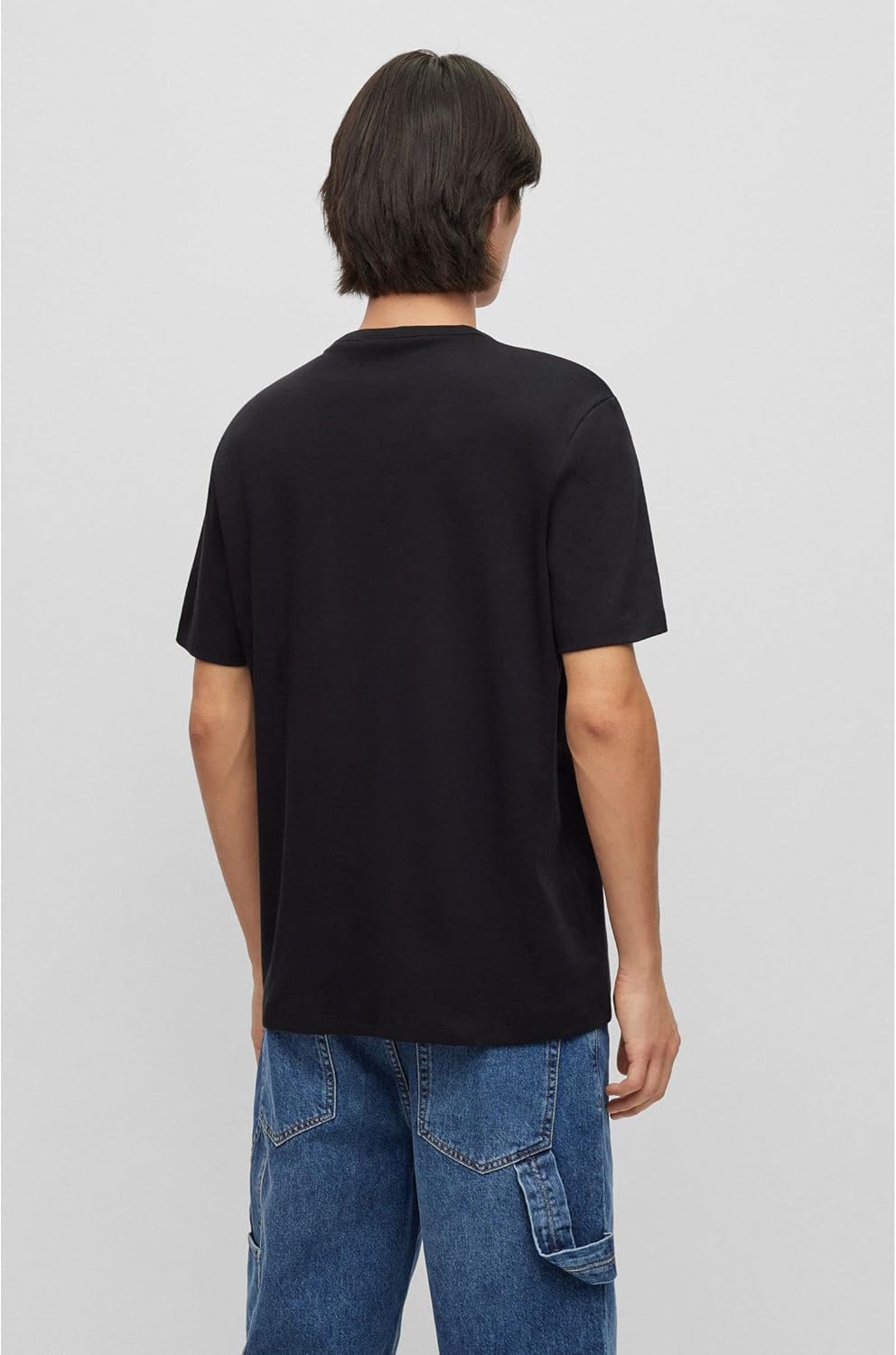 HUGO Herren Dozy Regular-Fit T-Shirt aus Pima-Baumwolle mit Kontrast-Logo XS Black1, XS Black1