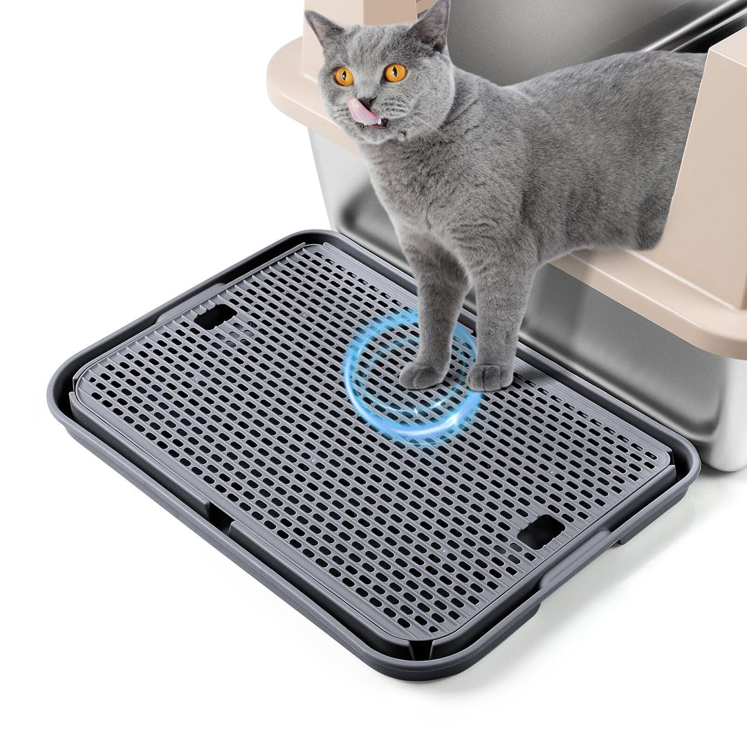 grosse Katzentoilette Rampe Matte, 42x30CM Katzentreppe, Katzenstreu Catcher für automatische selbst