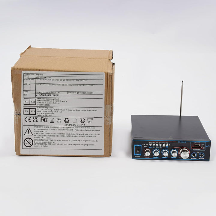 Audioverstärker 120W Bluetooth 5.0 Stereo Hi-Fi Heimkino Auto FM Radio MP3 USB SD Karte Karaoke 2 Mi