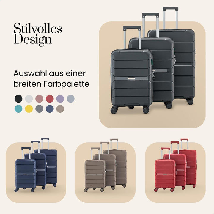Urban Adventurer Handgepäck 44L – Anthrazit – Hartschalenkoffer mit 4 Rollen & Zahlenschloss Anthraz