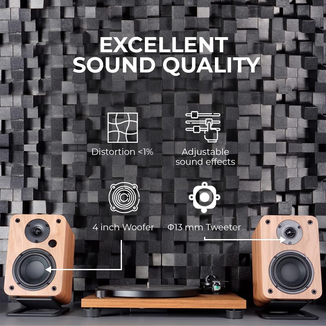 VULKKANO A4 ARC Aktivlautsprecher mit 4" Woofer, Bluetooth 5.0, HDMI ARC, Optica, RCA, USB, mit Subw
